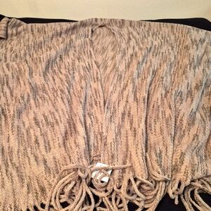 Shawl Wrap Beige Tan And Dark Brown